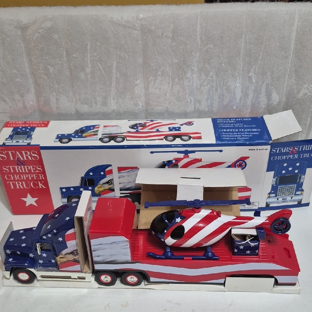 Stars & Stripes Chopper Truck Toy - Blue, Red, White